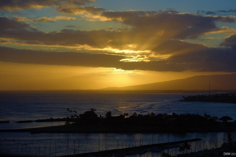 Photo Scenic Hawaii Oahu Sunset