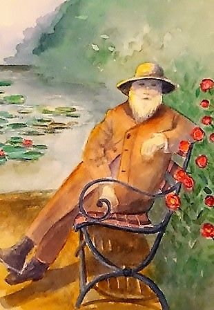Places People Claude Monet Giverny Watercolor 6x8